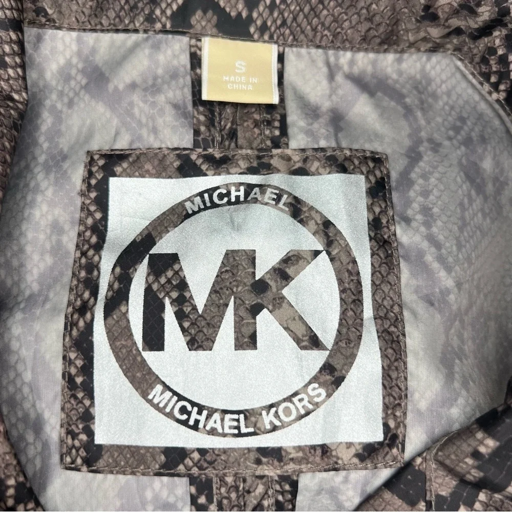 Michael Kors Snake Skin Print Windbreaker Lightweight Coat Jacket Womens Small.